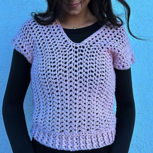 Crochet Vest *- Pink by Wojo