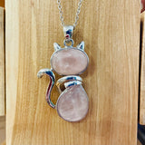 Rose Quartz Kitty Pendants