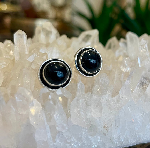 Obsidian Stud Earrings