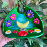 Moon Garden - Candle Holder Incense Burner- Clay by Wojo