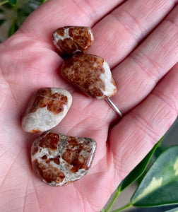 Garnet Limestone Tumble Stone