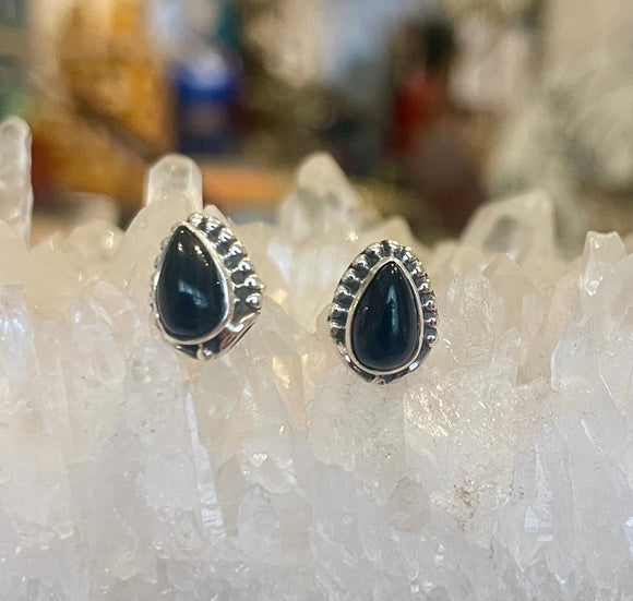 Black Tourmaline Stud Earrings