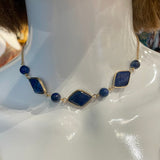 Lapis Lazuli Gemstone Choker Necklace by Wojo