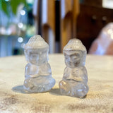 Smoky Quartz Carved Pocket Buddha Statue - 1 Inch Figurine