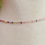 Beaded Choker By Wojo - Pink