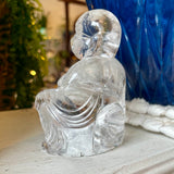 Clear Quartz Carved Laughing Buddha Statue
