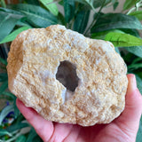 White Calcite Cracked Geode - 2 Pieces