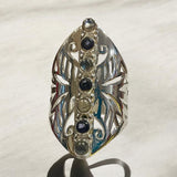 Blues Filigree - Labradorite and Iolite Ring