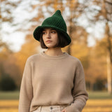 Crochet Witches Hat - Forest Green by Wojo