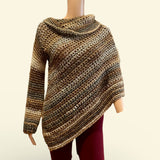 Crochet Single Sleeve Shawl - Charcoal Birch