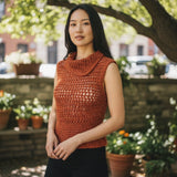 Crochet Vest * - Medium - Burnt Orange