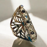 Blues Filigree - Labradorite and Iolite Ring