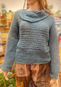 Crochet Sweater - Teal