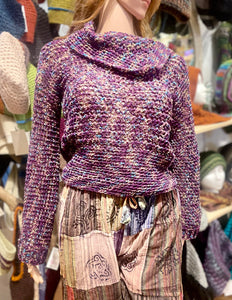 Crochet Sweater - Purple Confetti