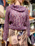 Crochet Sweater - Purple Confetti