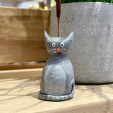 Stout Grey Cat Incense Burner - Clay By Wojo