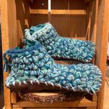 Crochet Slippers *- Size 9 Low Rise Teals