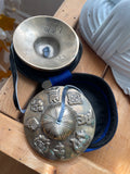 Tingsha Bells With Blue Embroidered Case