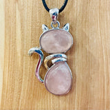 Rose Quartz Kitty Pendants