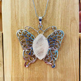 Rose Quartz Butterfly Pendants