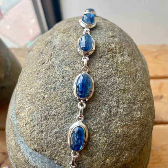 Blue Kyanite Sterling Silver Bracelet