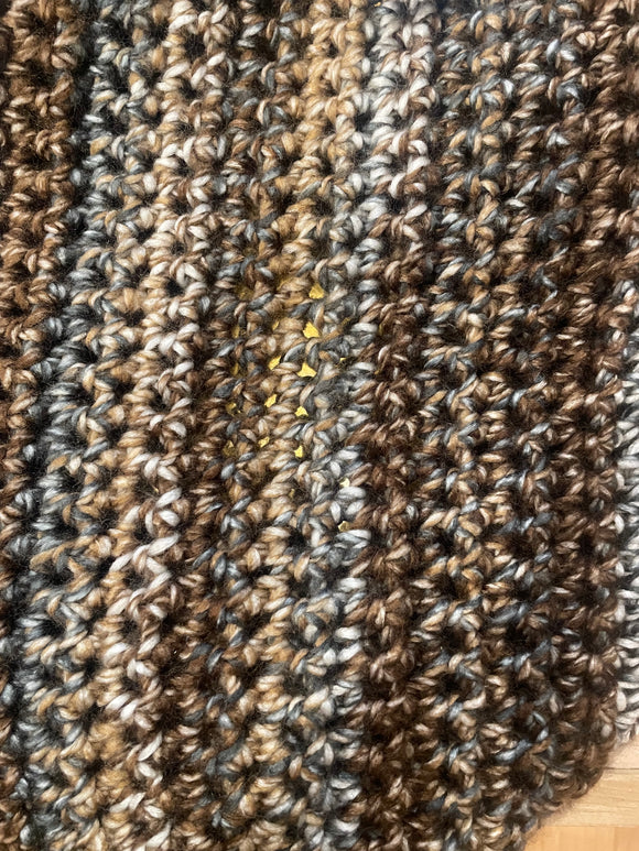 Crochet 1 Sleeve Shawl - Charcoal Birch