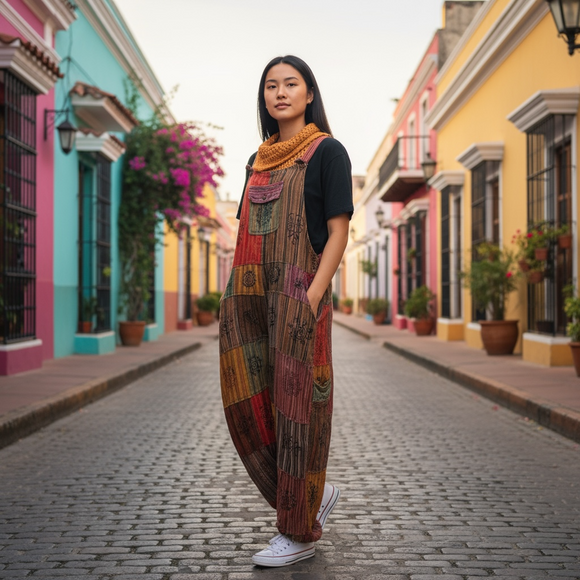 Patchwork Overalls *- Size Large