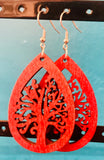 African Wooden Boho Earrings