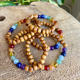 Wood Beaded Chakra Bracelet - Kids Size/Small