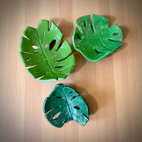 Monstera Leaf Dishes - Small - Clay By Wojo