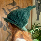 Crochet Witches Hat - Stormy Green by Wojo