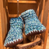 Crochet Slippers *- Size 9 Low Rise Teals