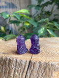 Amethyst Carved Pocket Buddha Statue - 1 inch Figurine