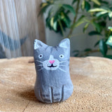 Grey Tabby Cat Incense Burner - Clay By Wojo