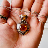 Amber Shield Pendant