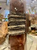 Beaded Cuff Bracelets with Wooden Clasp