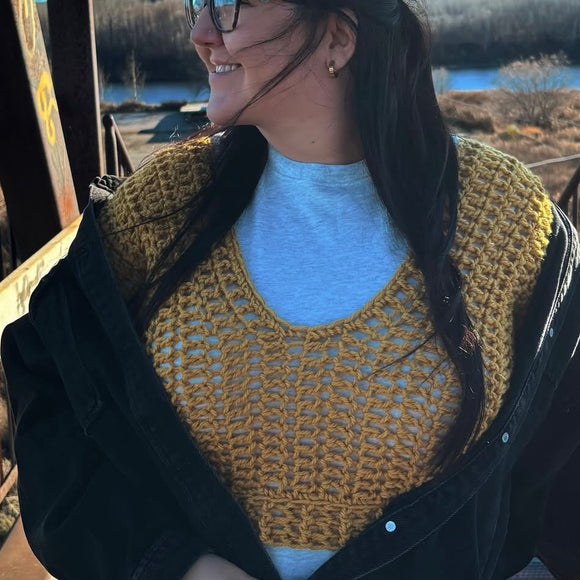 Crochet Vest *- Yellow by Wojo