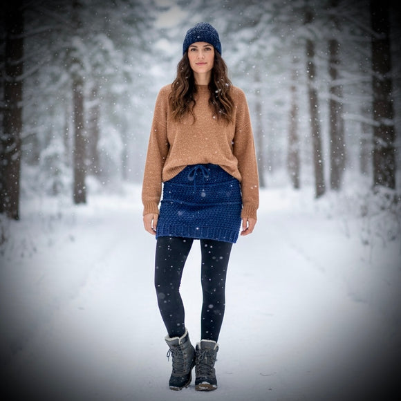 Crochet Bum Cozy Cowl *- Navy, 34” waist