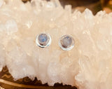 Rainbow Moonstone Stud Earrings