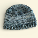 Crochet Hat by Wojo - Grey Striped Toque