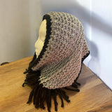 Grey Fringe Cowl Scarf *