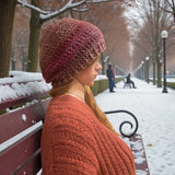 Crochet Beanie Hat *- Pink/Red by Wojo