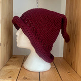 Crochet Witches Hat -  Mystical Maroon by Wojo