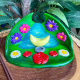 Moon Garden - Candle Holder Incense Burner- Clay by Wojo
