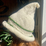 Crochet Witches Hat - White Ivy by Wojo