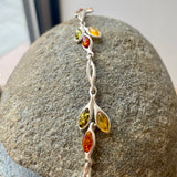 Amber Tri-Tone Ivy Sterling Silver Bracelet