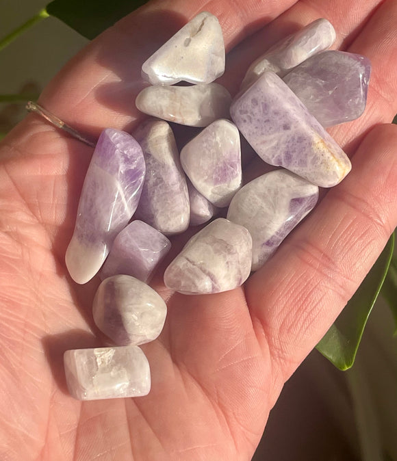 Chevron Amethyst Tumble Stone