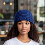 Crochet Hat by Wojo - Navy Slouch Beanie