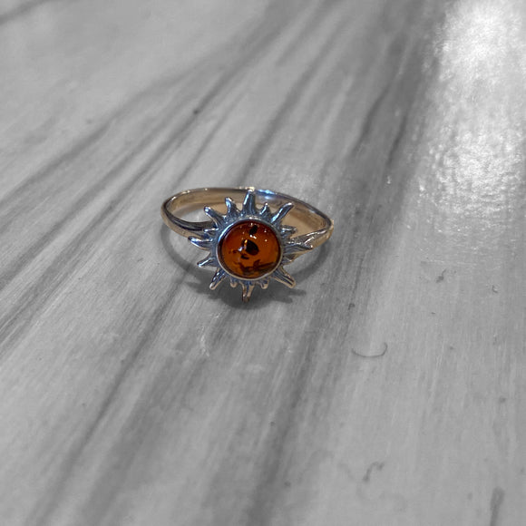 Baltic Amber Sunburst Ring