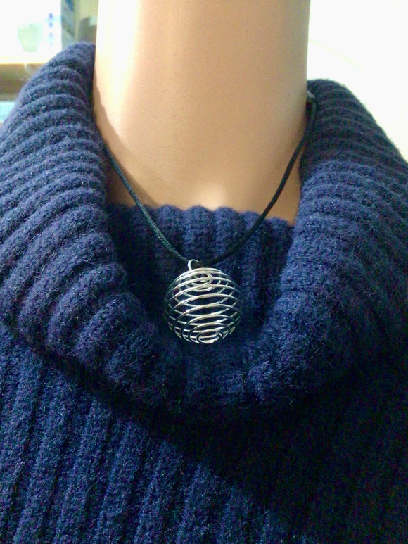 Crystal Cage Necklace - Leather Cord